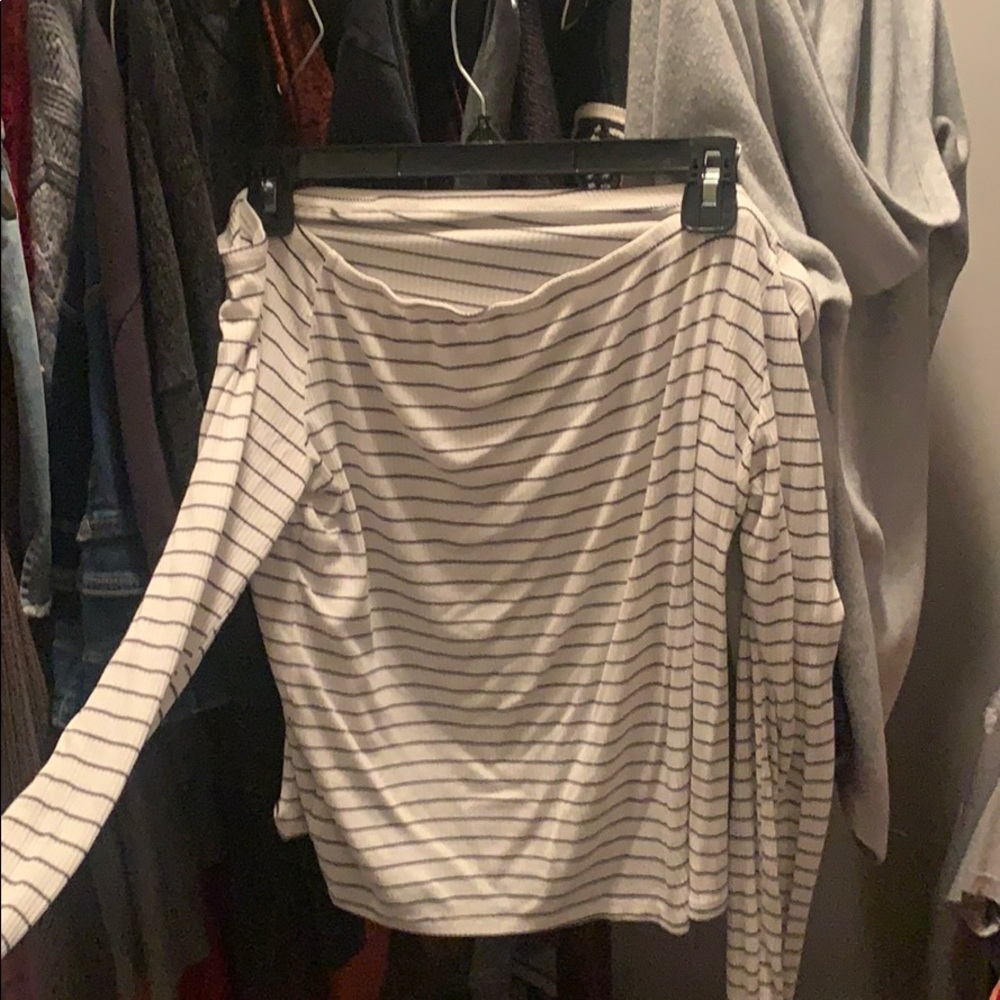 Black and white striped Arizona shirt